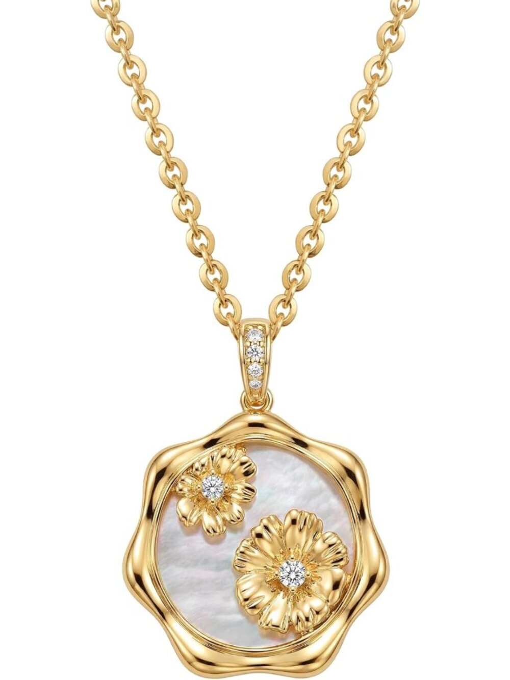18K Gold Plated Birth Flower Necklace for Women - Elegant Floral Jewelry Gift